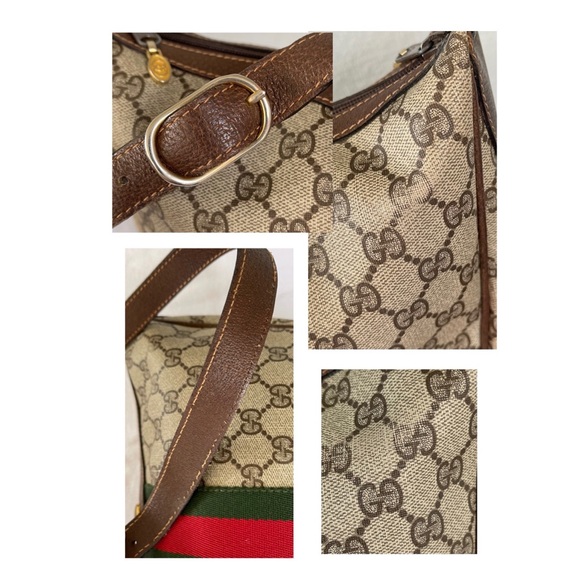 SOLD! 80’s GUCCI GG Supreme Ophidia Web PVC Half Moon Crescent Hobo Shoulder Bag - Picture 12 of 12